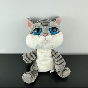 Russ Lil Peepers Pepper Kitty Cat 9” Big Blue Eyes Gray Black Plush Peeper